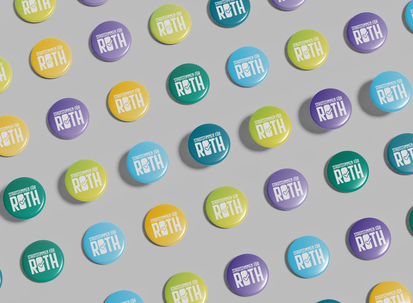 Buttons der Stadtstimmen