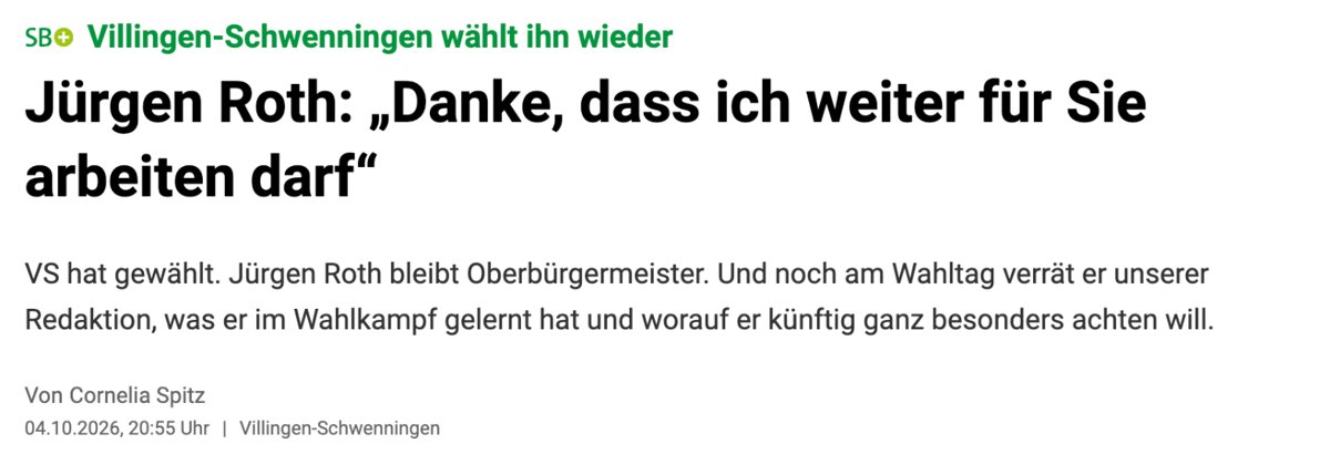 Schwarzwälder Bote: Jürgen Roth: Danke, dass ich weiter für Sie arbeiten darf