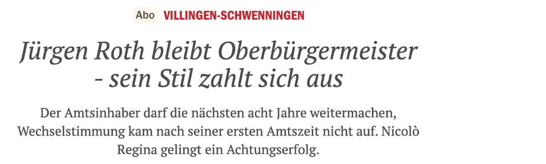 Südkurier: Jürgen Roth bleibt Oberbürgermeister, sein Stil zahlt sich aus